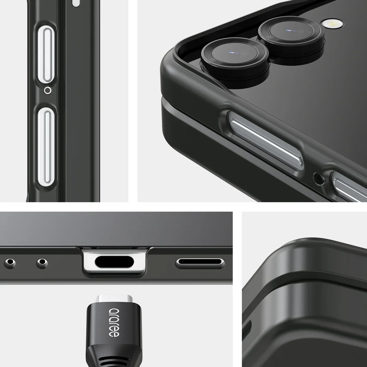 Samsung Z Flip7 Araree Aero Flex Ring Case - Black Samsung Z Flip7 Araree Aero Flex Ring Case - Black
